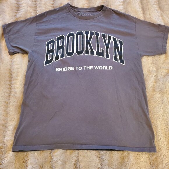 PacSun Other - PacSun Los Angeles 100% Cotton Graphic T-Shirt Large Gray Brooklyn Bridge To The